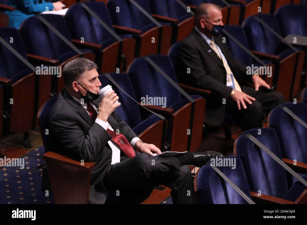 Newly-elected members of the U.S. House of Representatives attend a briefing by current chiefs of staff during orientation in the U.S. Capitol Visitors Center Congressional Auditorium on Friday, November 13, 2020 in Washington, DC. Although about a dozen races have yet to be called across the country -- and at least one new member at home due to a coronavirus infection -- about 50 new members of Congress gathered to start the process of hiring staff and setting up offices as they transition to Washington.  Photo by Chip Somodevilla/UPI Stock Photo