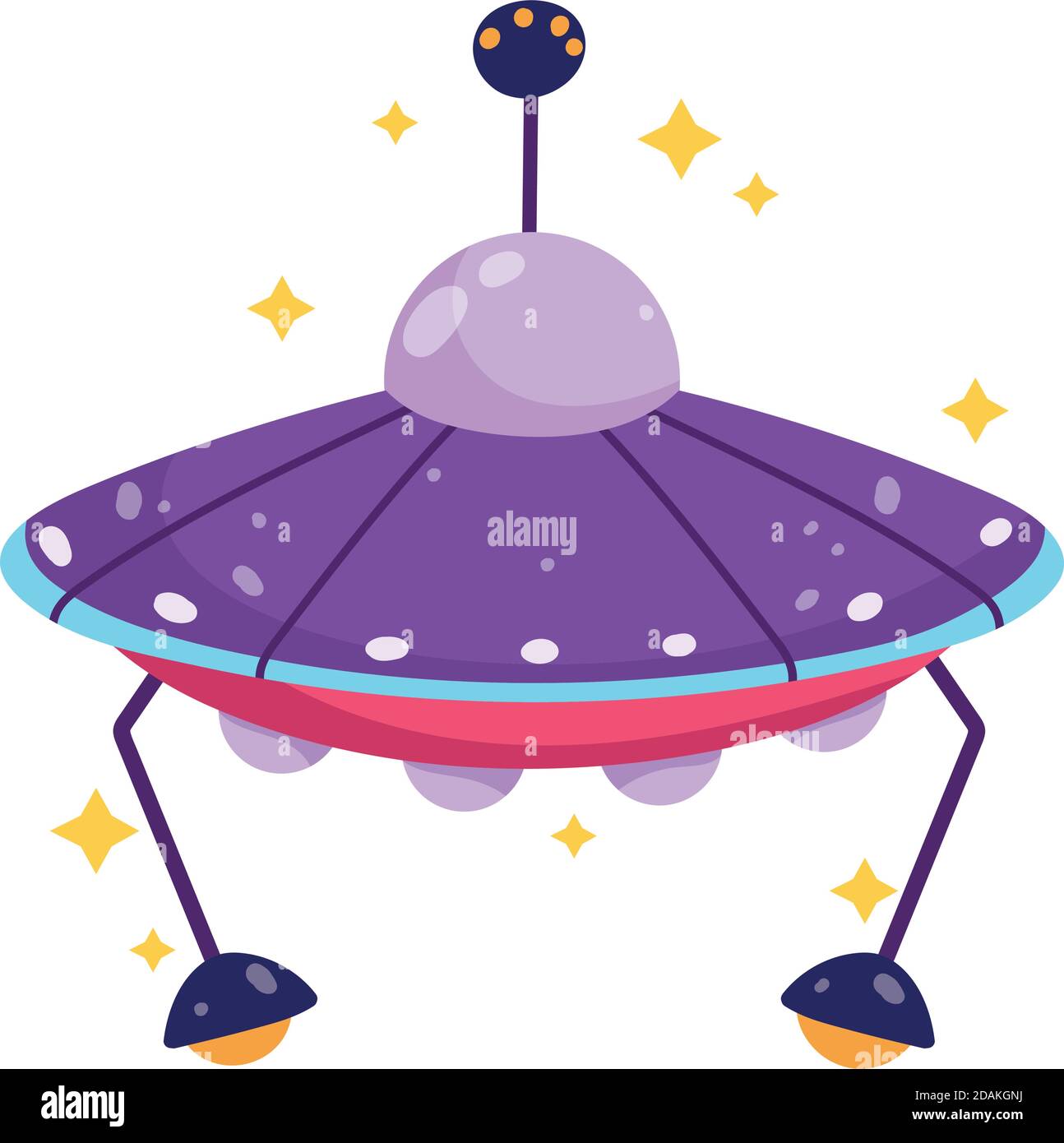 UFO space galaxy astronomy in cartoon style vector illustration Stock ...