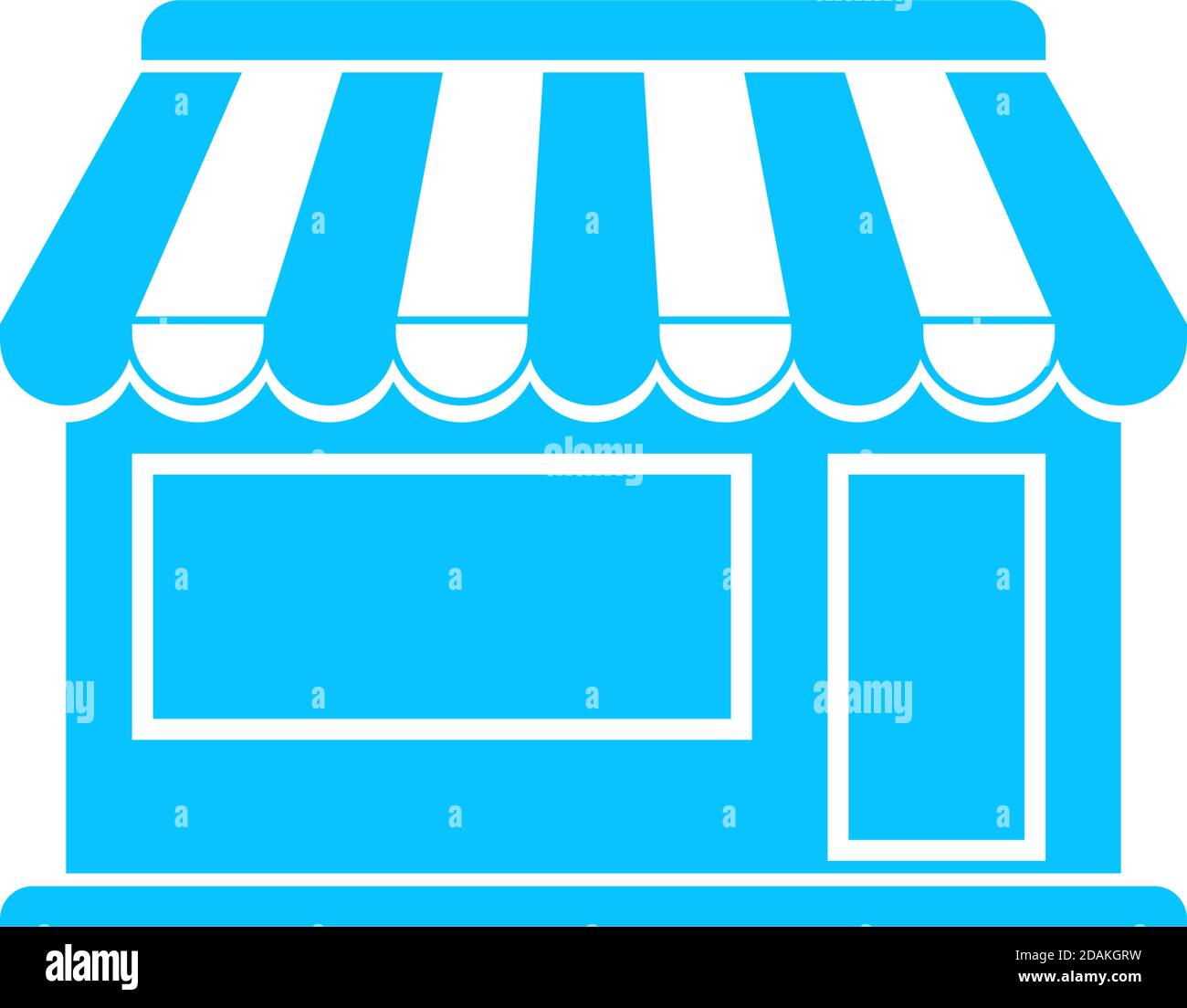 Showcase Kiosk icon flat. Blue pictogram on white background. Vector illustration symbol Stock Vector