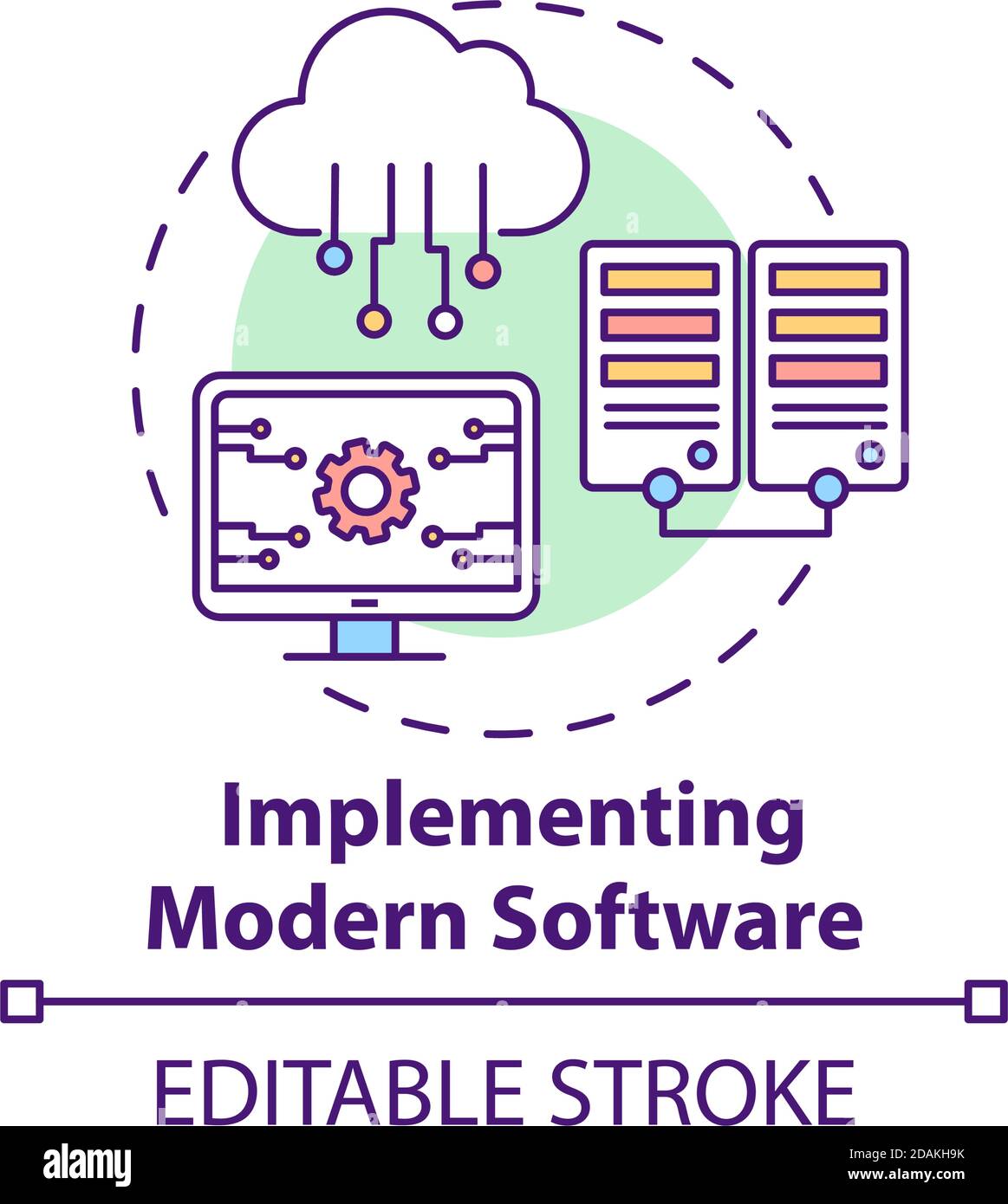 Implementing modern software concept icon Stock Vector Image & Art - Alamy