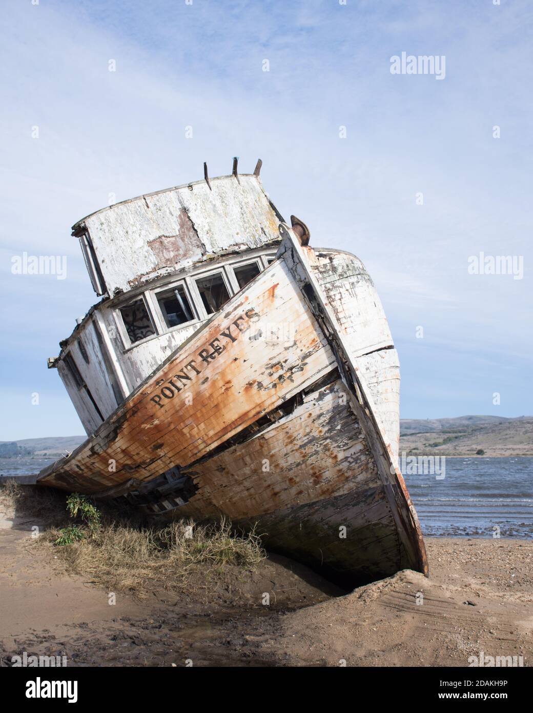 Ss Point Reyes The shipwrecked S.S. Point Reyes at Inverness, CA. Dramatic sky, sun ...