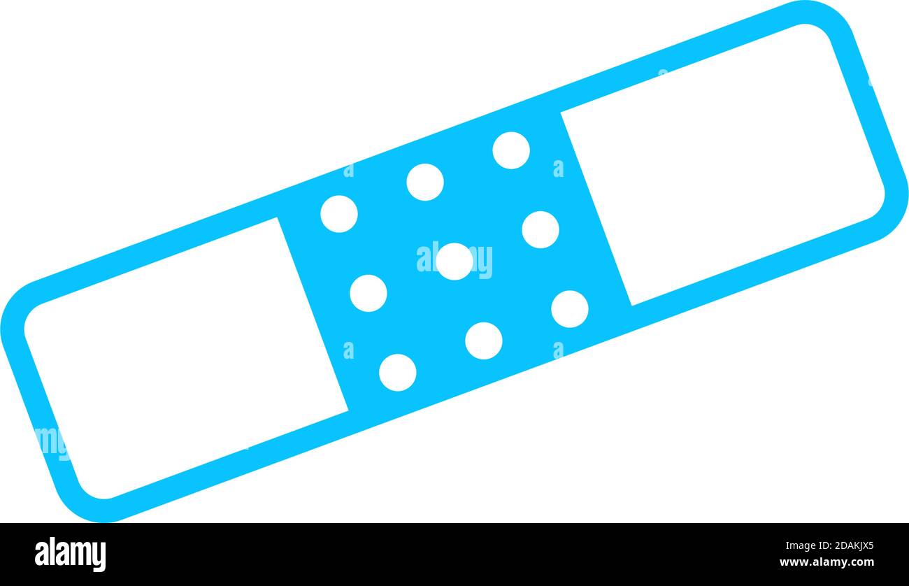 Plaster icon flat. Blue pictogram on white background. Vector illustration symbol Stock Vector