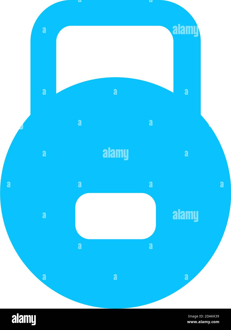 Kettlebell icon flat. Blue pictogram on white background. Vector ...