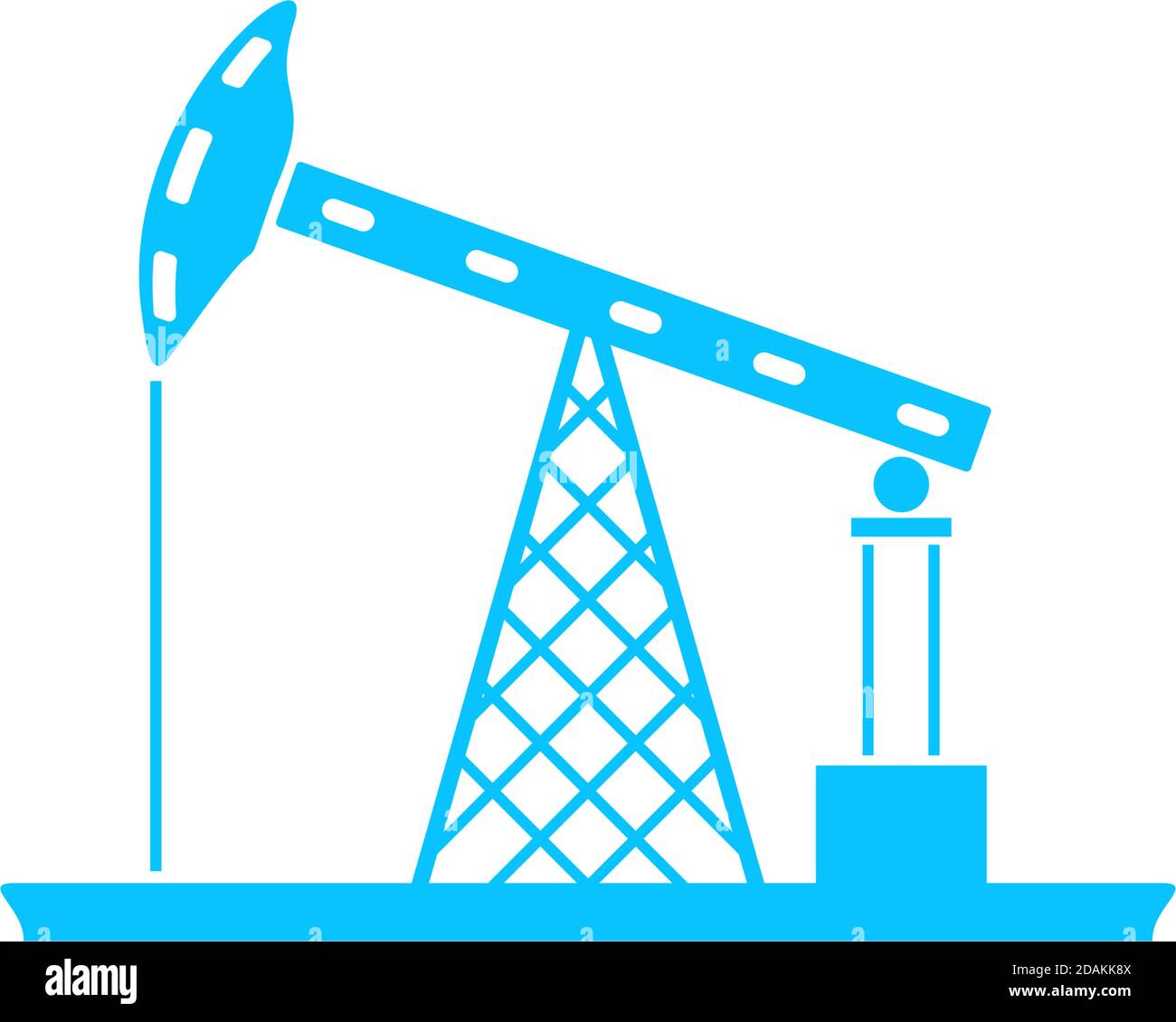 Oil Rig icon flat. Blue pictogram on white background. Vector ...