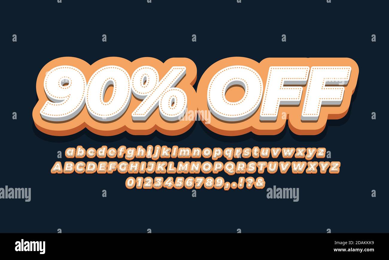 90 Off Sale Discount Promotion Ads 3d Orange Stock Vector Image Art Alamy