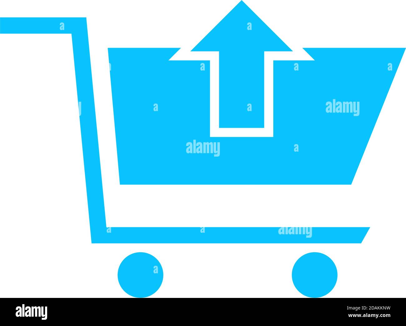 Remove Shopping Cart icon flat. Blue pictogram on white background