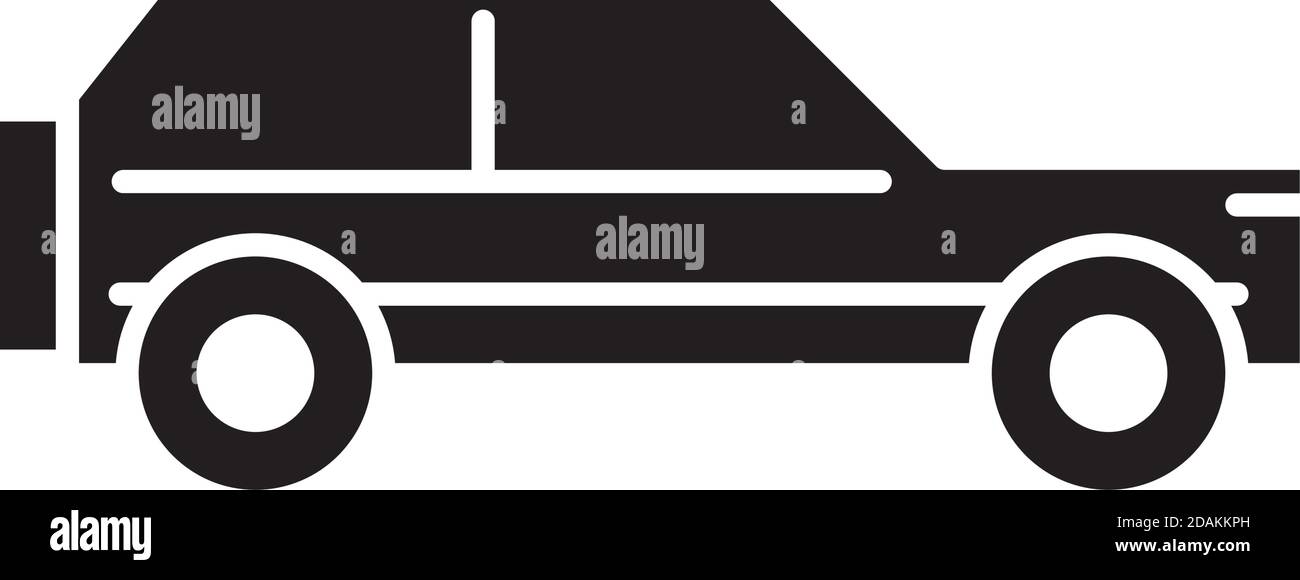 suv car side view, silhouette icon isolated on white background vector ...