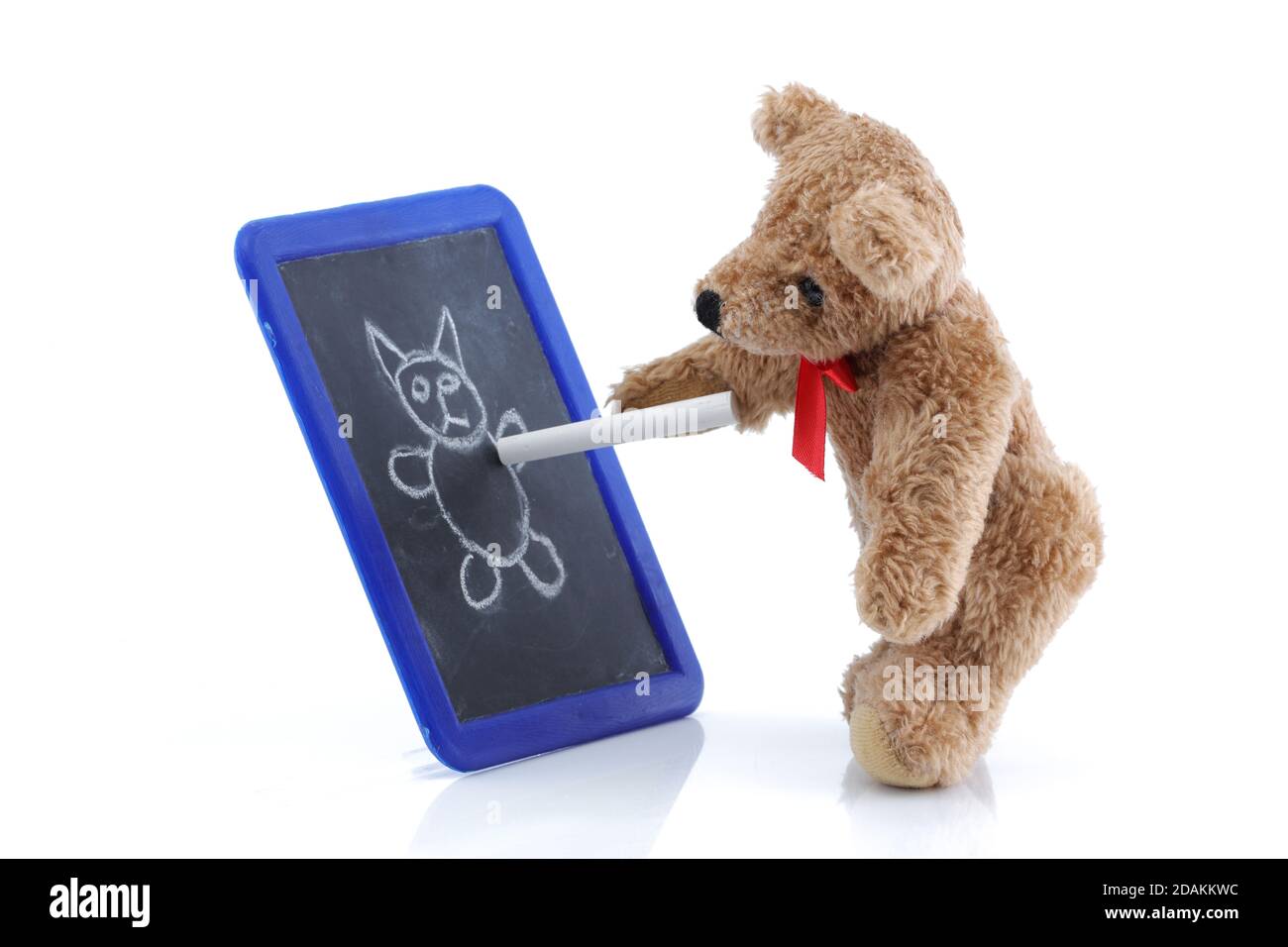Cute teddy bear drawing on a chalk board Stock Photo