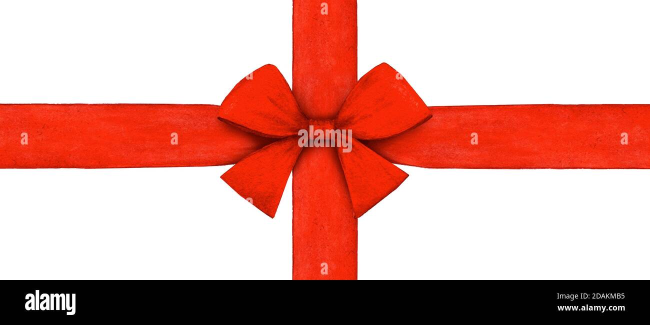 Beautiful Red Ribbon and Bow, Good for Design. Isolated on a White