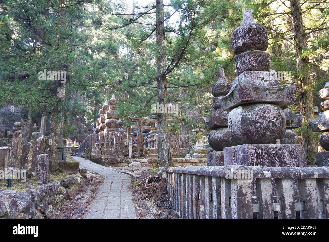 Okunoin Cemetery in Koya-san, Japan. Stock Photo