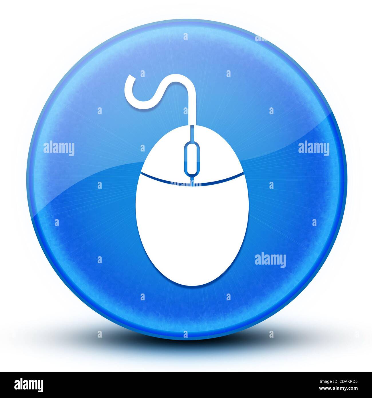 Mouse eyeball glossy blue round button abstract illustration Stock Photo