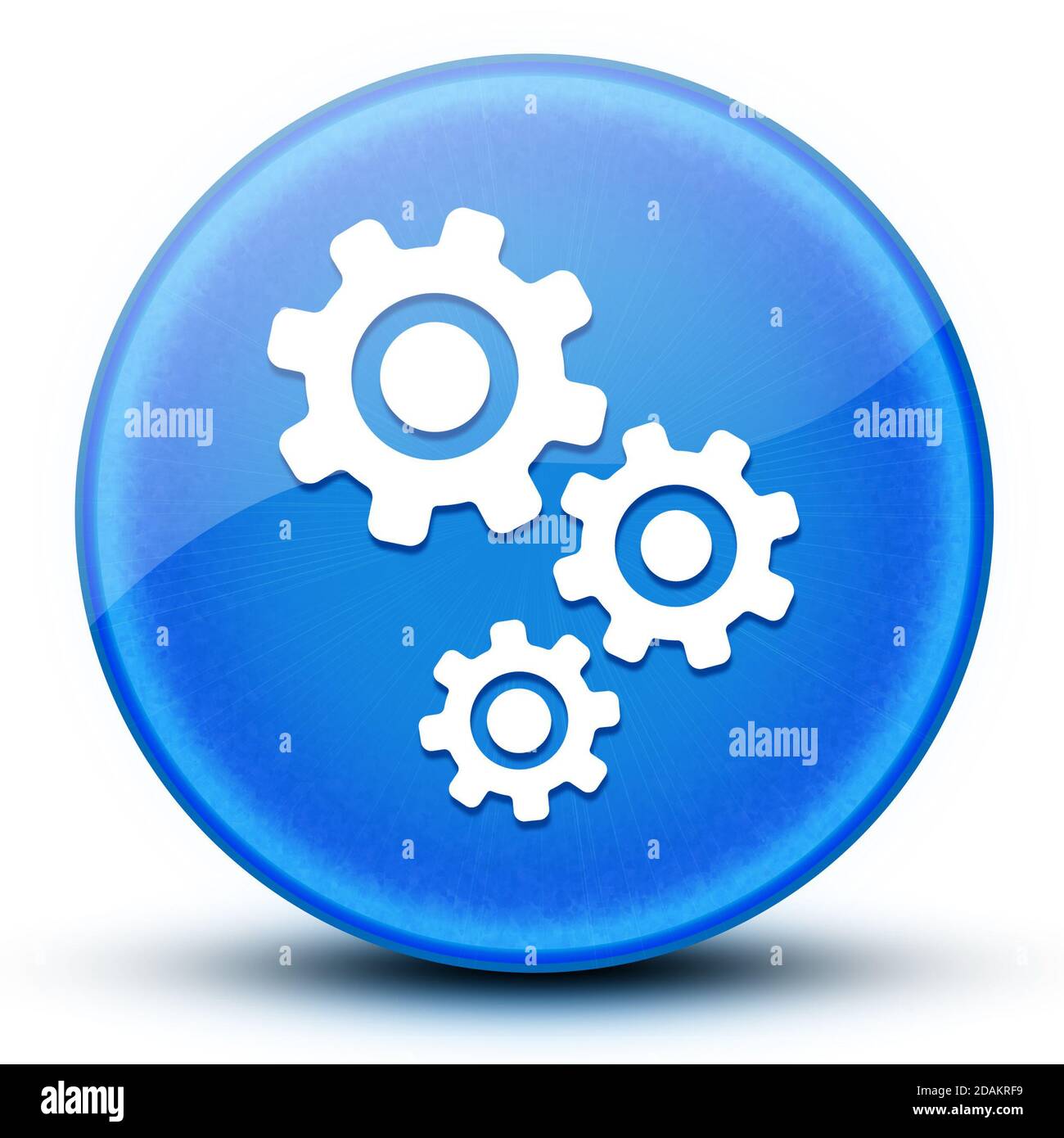 Gears eyeball glossy blue round button abstract illustration Stock ...