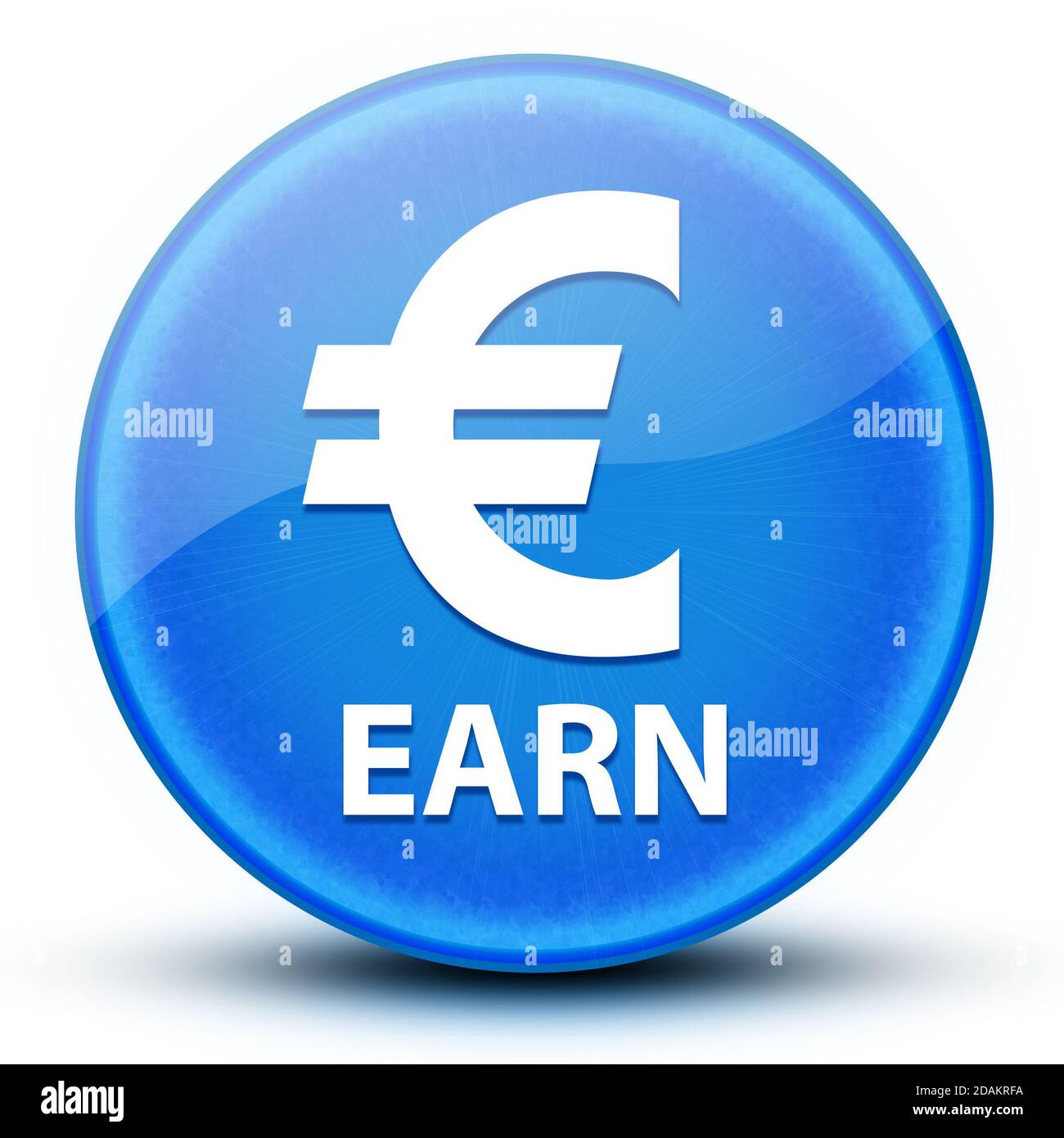 Earn eyeball glossy blue round button abstract illustration Stock Photo ...