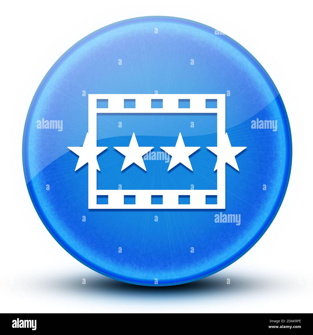Movie reviews eyeball glossy blue round button abstract illustration ...