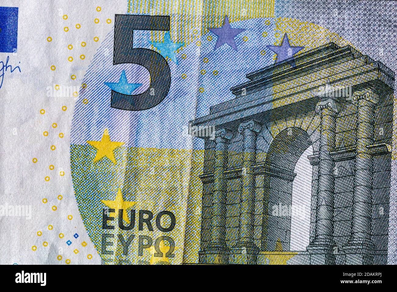 Close up of money euro banknotes, background of money euro isolated ...