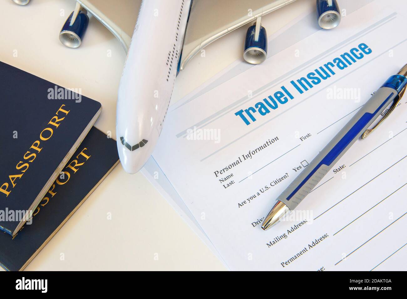 Insurance concept. Travel and Accident Insurance. Insurance policy Stock Photo