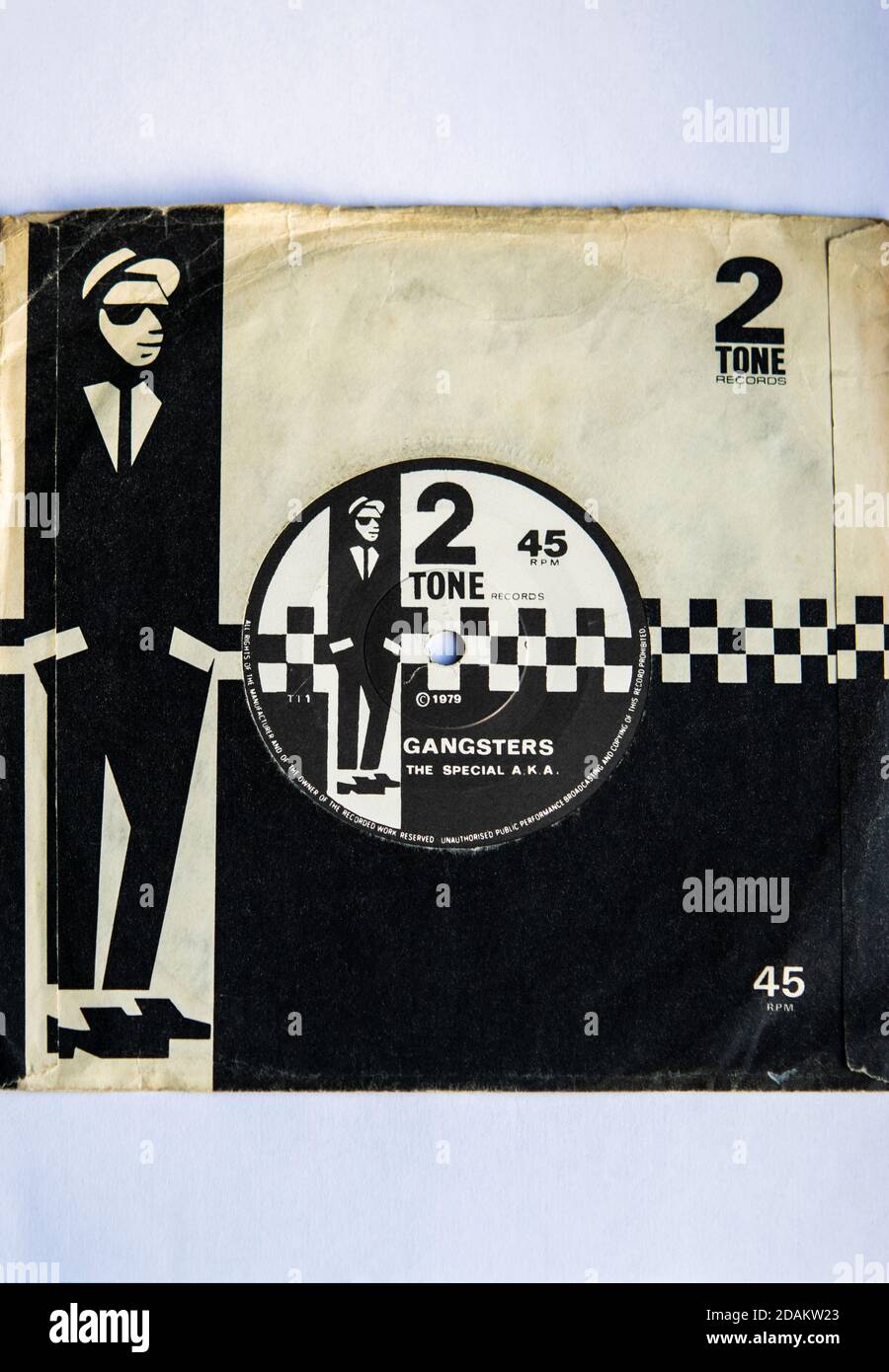Seven inch vinyl single version of Gangsters by The Special AKA, released on the 2 Tone label in 1979 Stock Photo