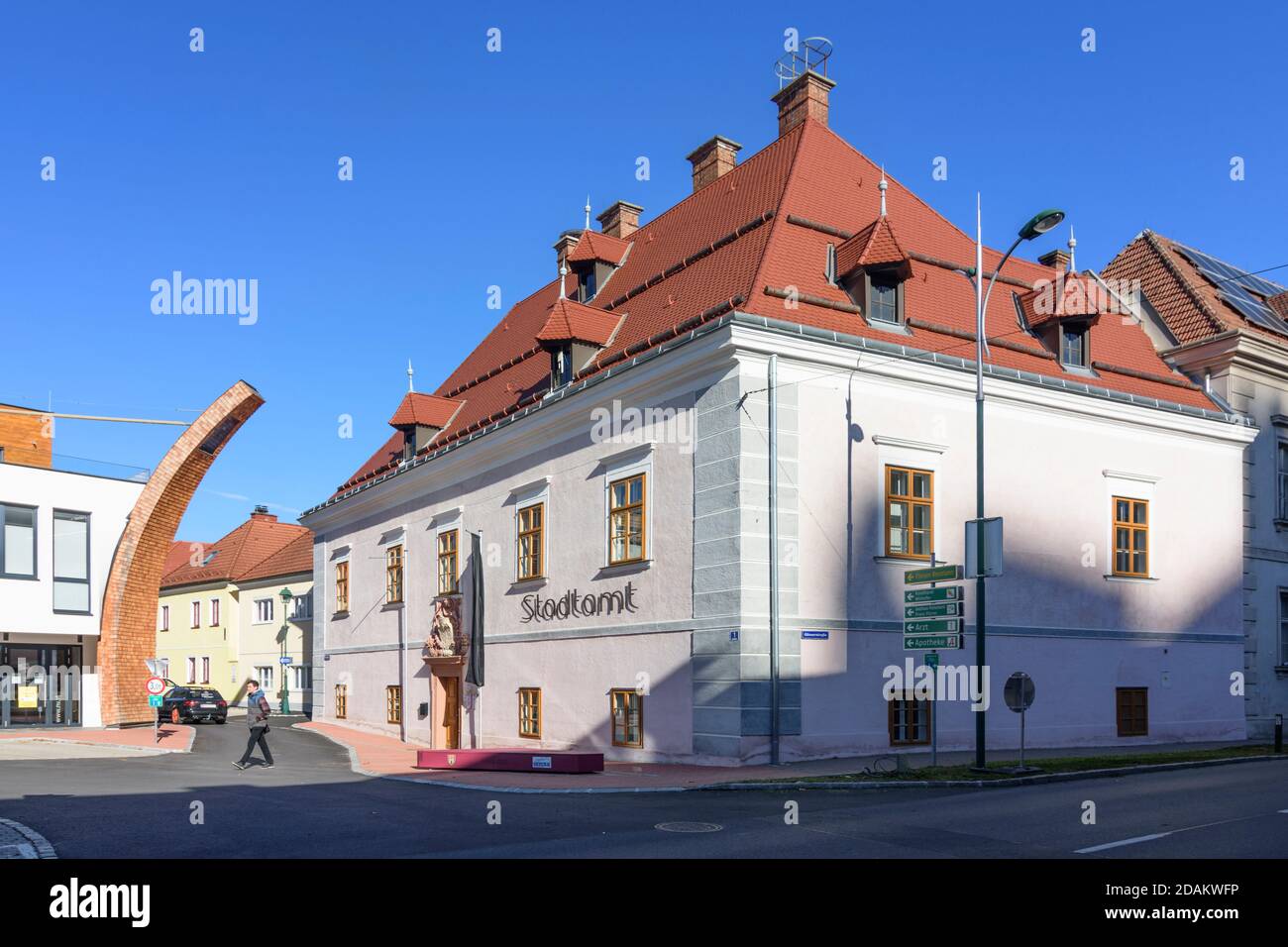 Kirchschlag in der Buckligen Welt: Town Hall (Hofhaus), Wiener Alpen, Alps, Niederösterreich, Lower Austria, Austria Stock Photo