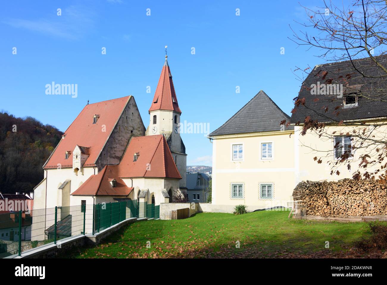 Edlitz: fortified church Edlitz, Wiener Alpen, Alps, Niederösterreich, Lower Austria, Austria Stock Photo