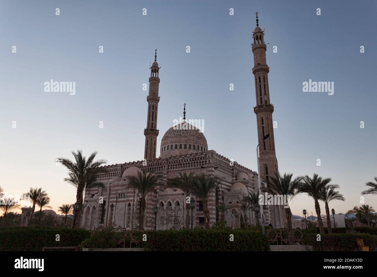 Al Mustafa Mosque in the evening. Sharm El Sheikh Stock Photo