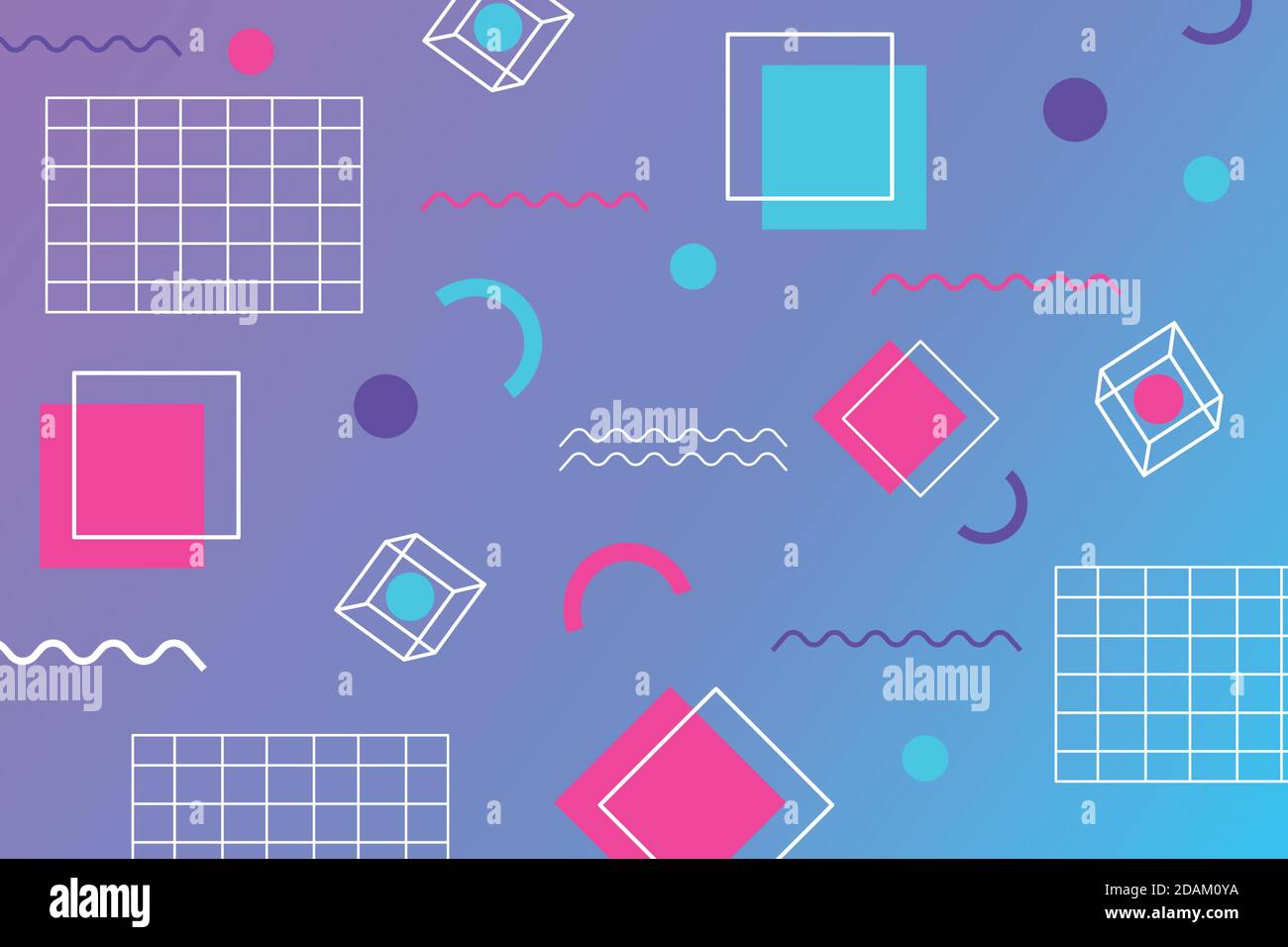 geometric abstract design memphis 80s 90s style background vector ...