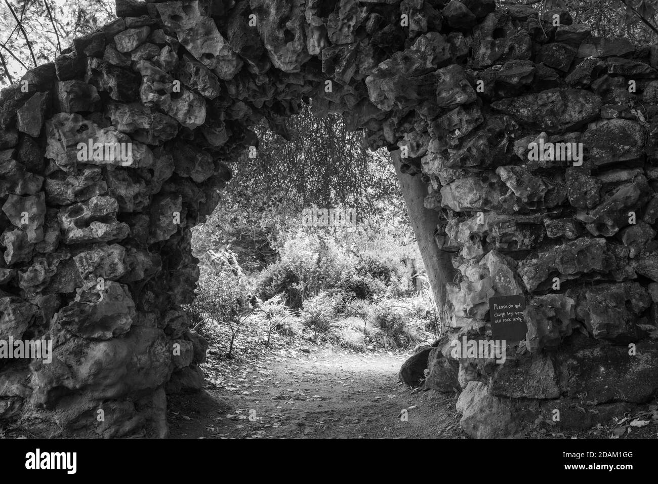 Stourton.Wiltshire.United Kingdom.October 20th 2020.View of an arch at Stourhead Gardens in Wiltshire. Stock Photo