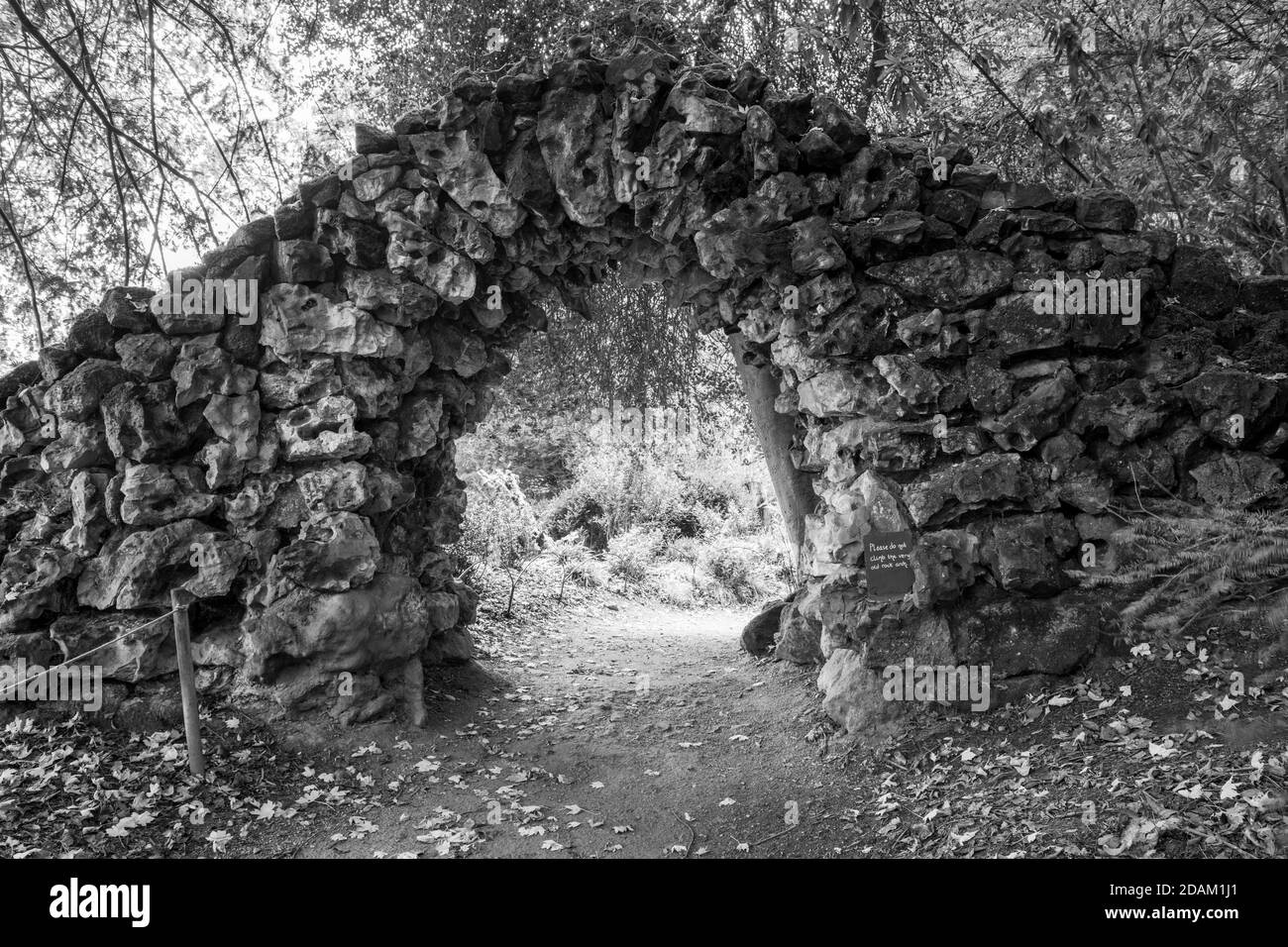 Stourton.Wiltshire.United Kingdom.October 20th 2020.View of an arch at Stourhead Gardens in Wiltshire. Stock Photo