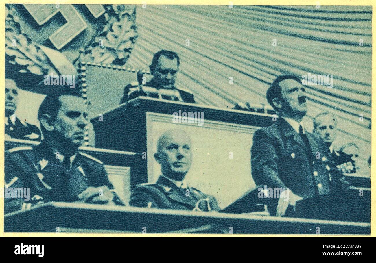 Adolf Hitler had speach to the reichstag, just before the invasion of Poland. Stock Photo