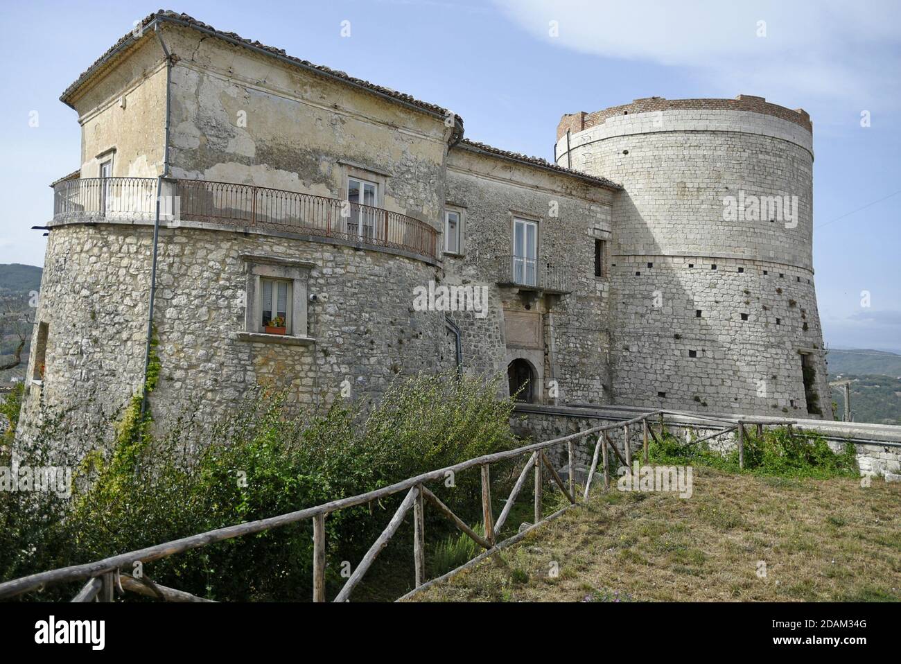 View of the castle of Ferrazzano, a village in the mountains of the Molise region, Italy. Stock Photo