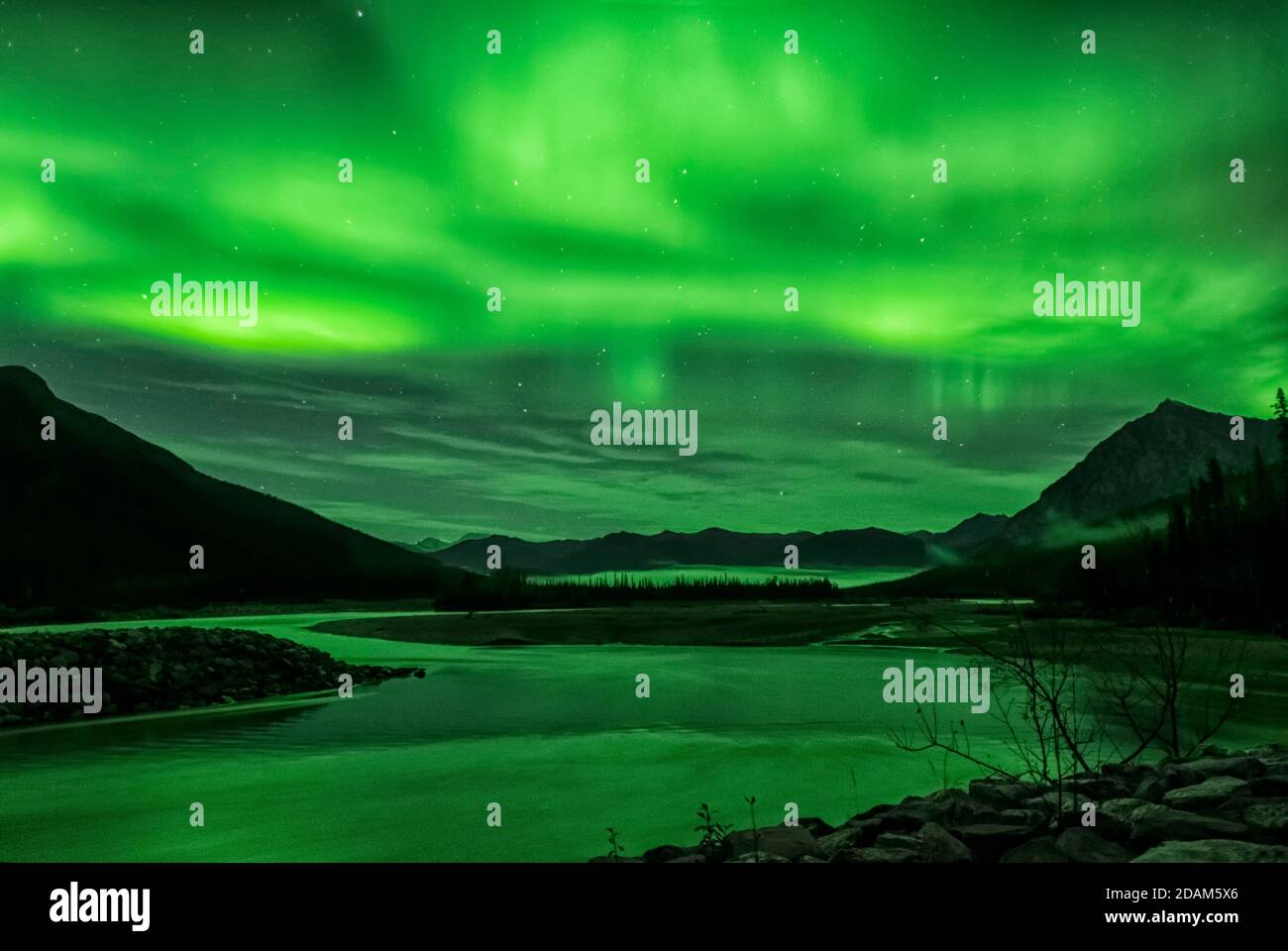 Northern Lights, Aurora Borealis, Arctic Alaska Stock Photo