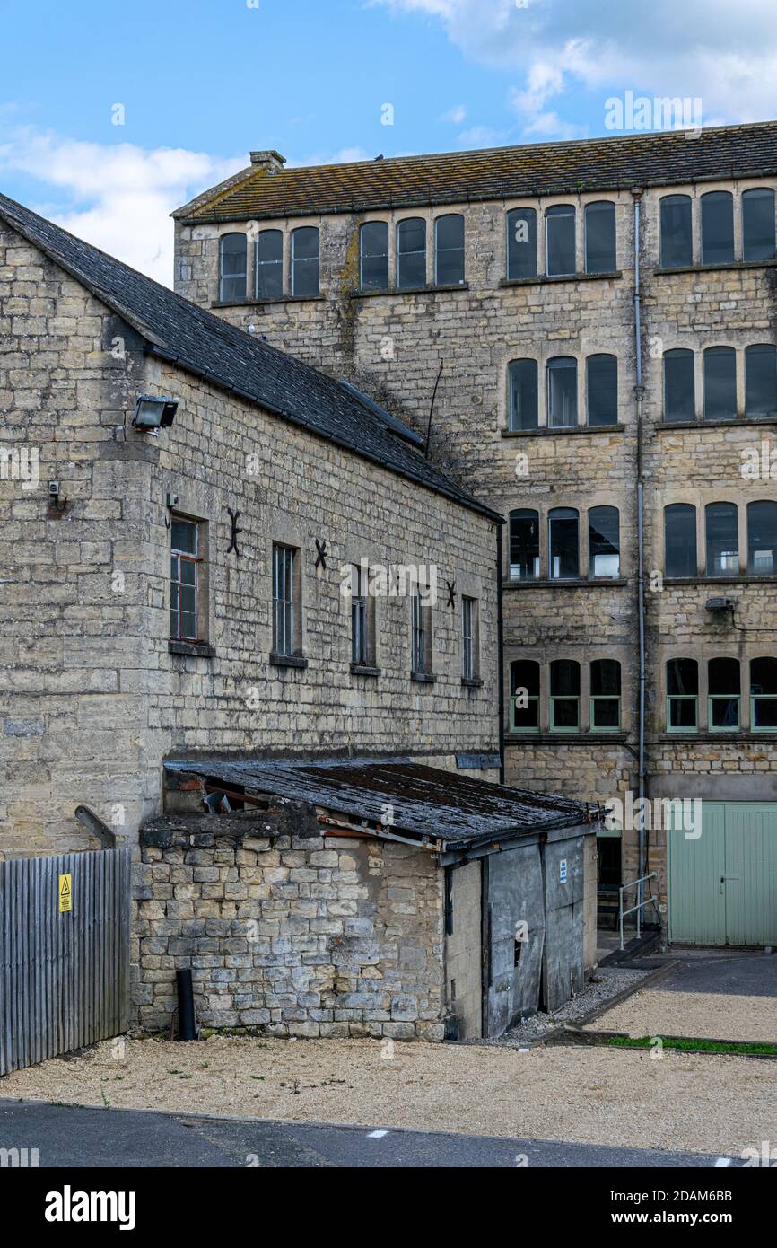 The former woollen mill now council offices along Stroudwater Navigation, at Ebley, Stroud, Gloucestershire Stock Photo