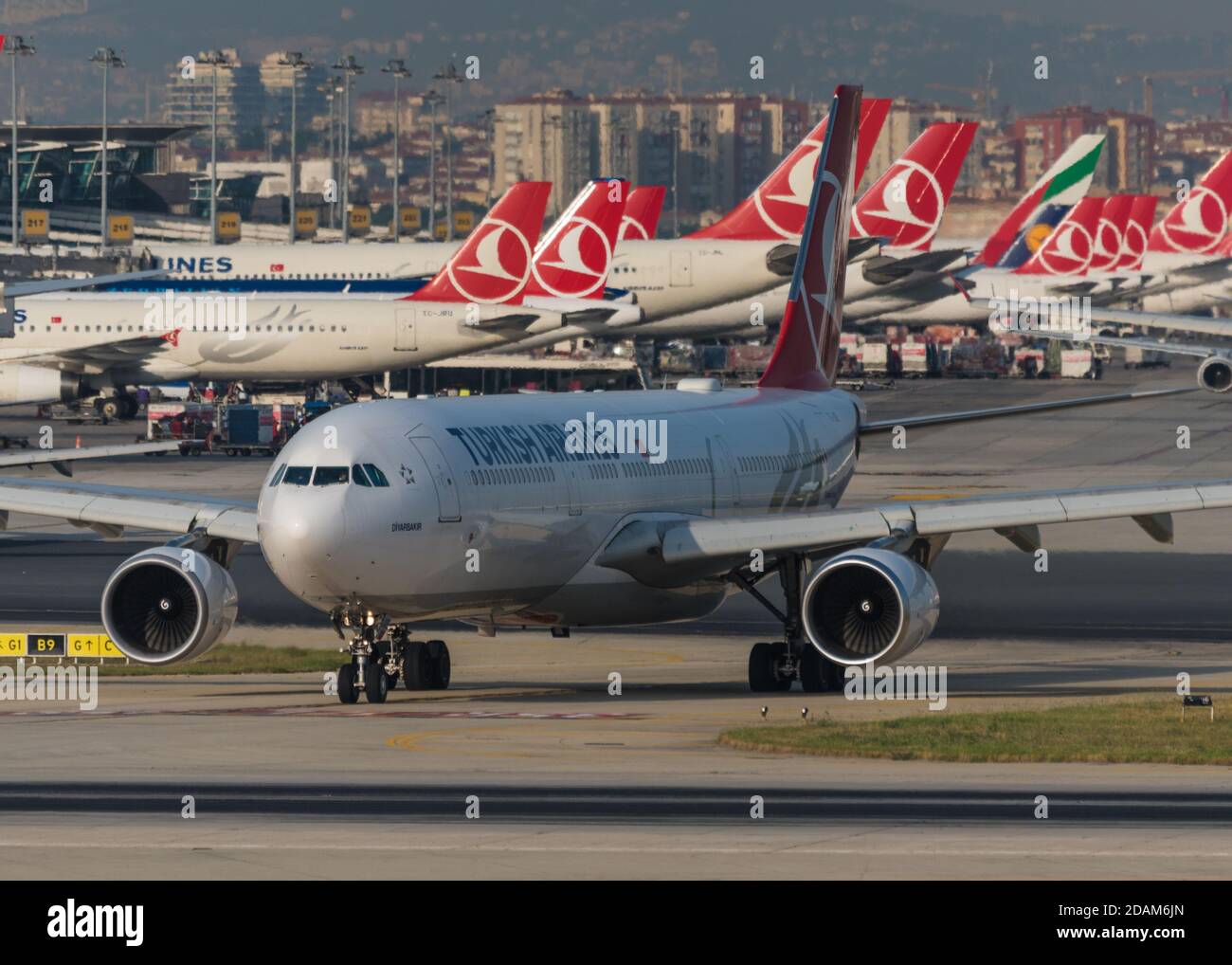 Istanbul, Turkey June 09, 2018 A Turkish Airlines jet is taking off