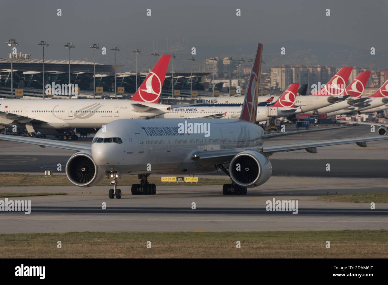 Istanbul, Turkey June 09, 2018 A Turkish Airlines jet is taking off