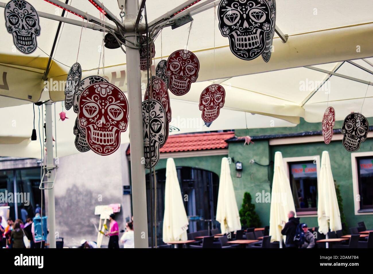 Banner of sugar skull for Mexican Day of the Dead Celebration Festival