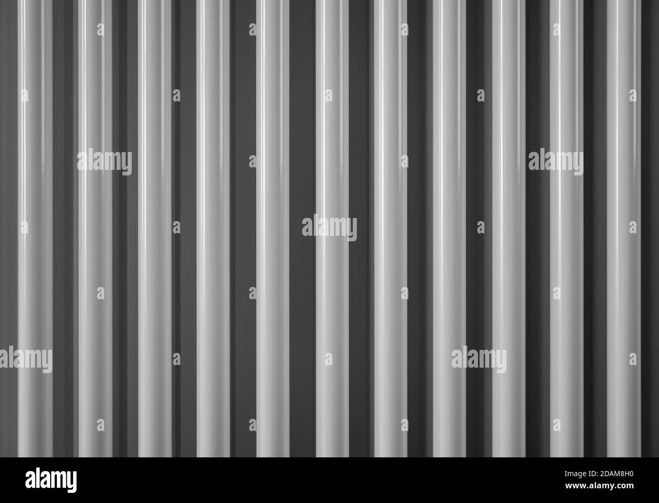 Black and white abstract image of a radiator tubes. Front view Stock Photo