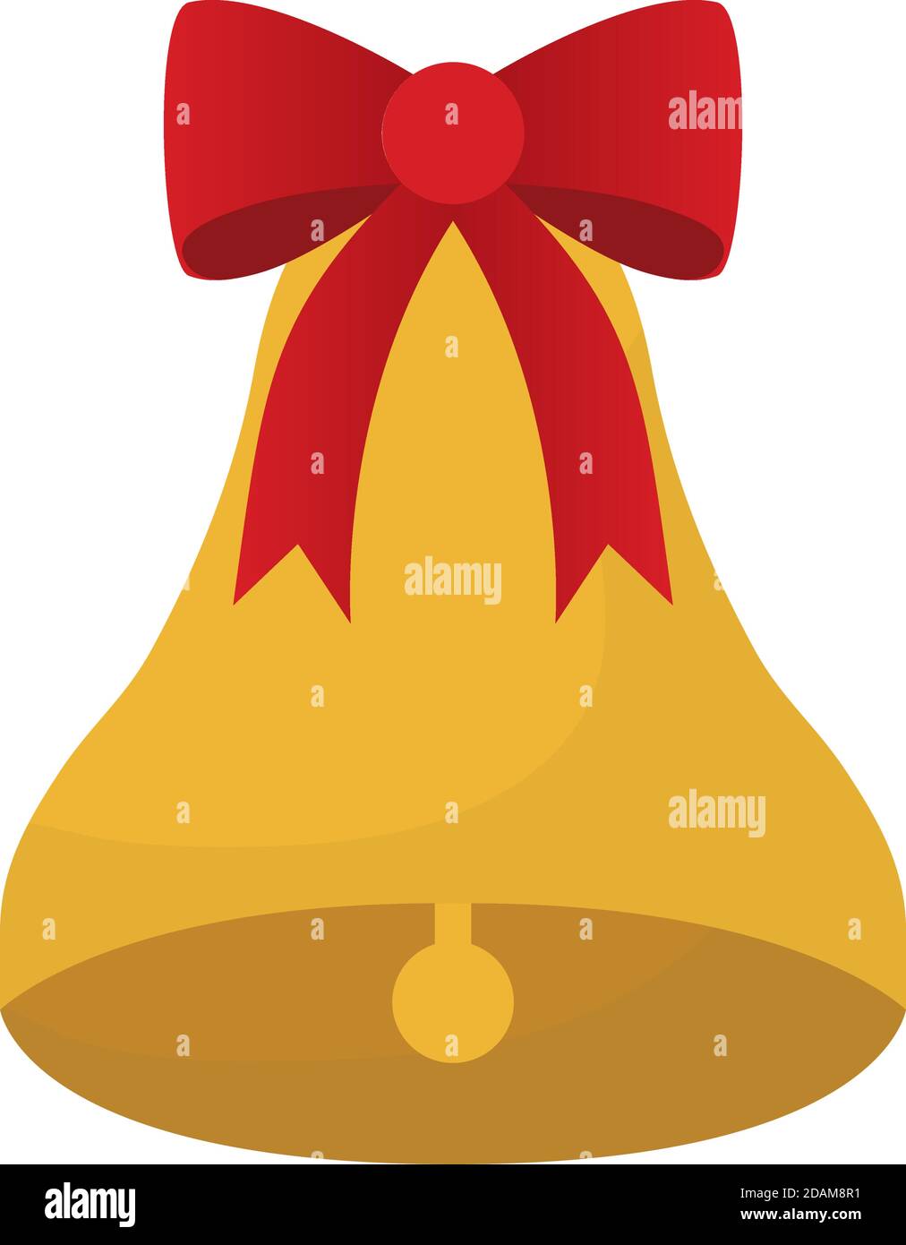 bell with red ribbon icon on white background Stock Vector Image & Art ...