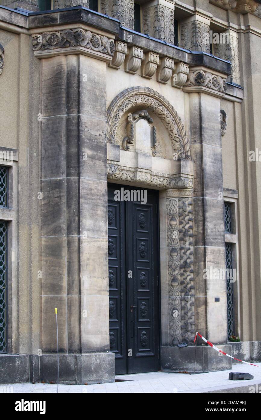 Die Neue Synagoge am Stadtpark in Görlitz wird derzeit aufwendig saniert und soll Anfang Dezember als Europäisches Kulturzentrum wieder eröffnet werde Stock Photo