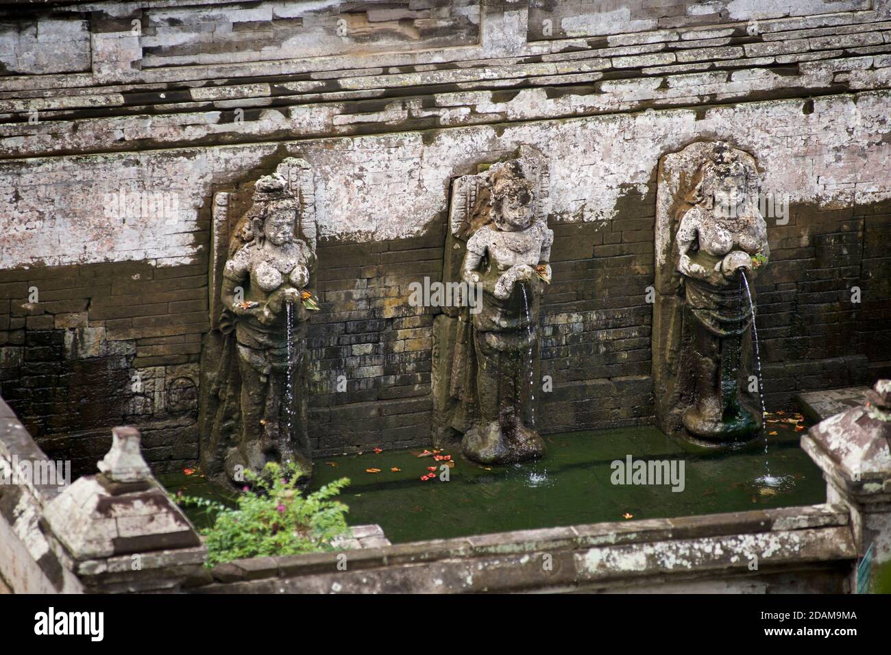 Stone carvings at the Bathing place, Goa Gajah, Bali, Indonesia, Southeast Asia Stock Photo