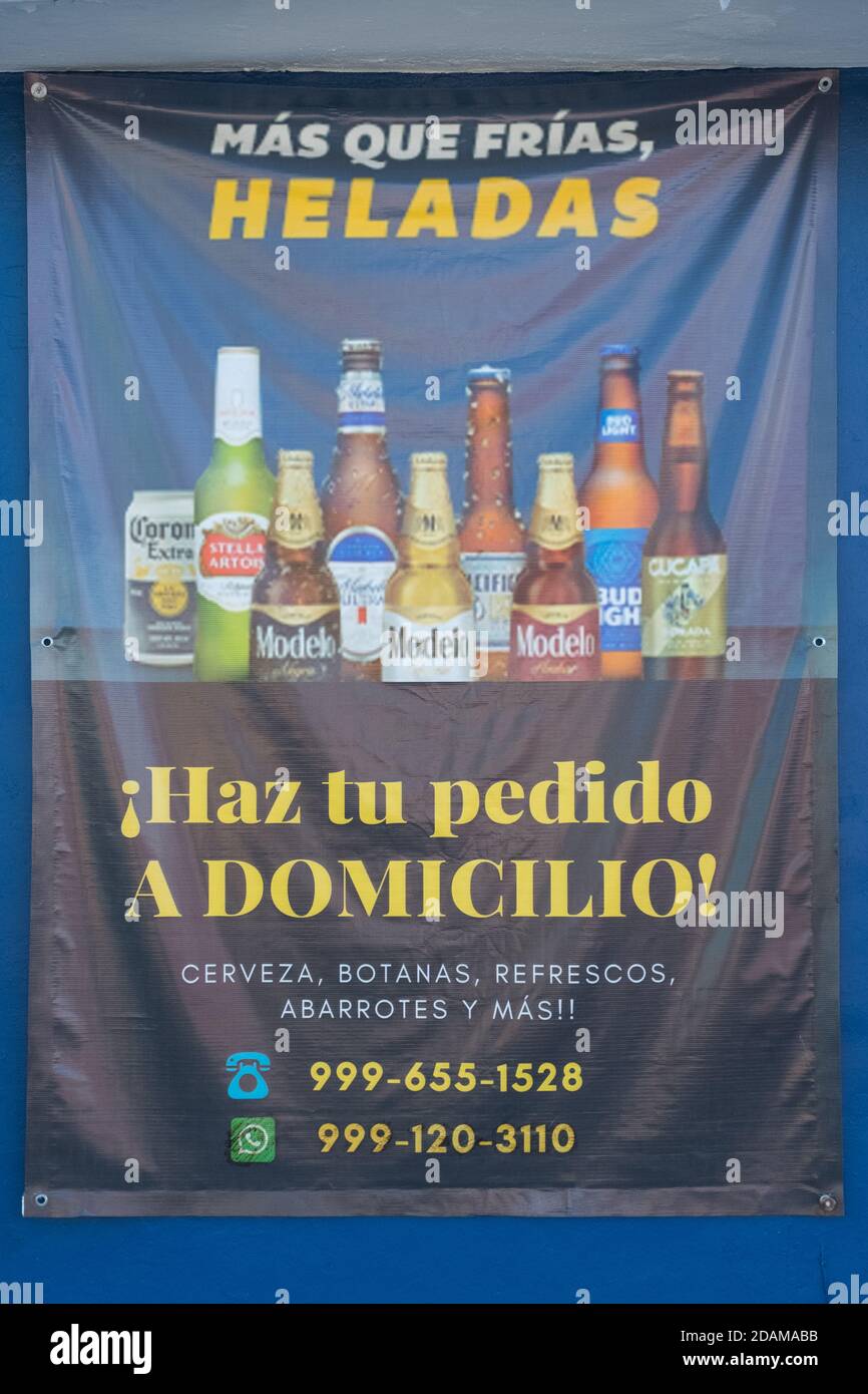 Beer delivered home, Merida Mexico Stock Photo Alamy