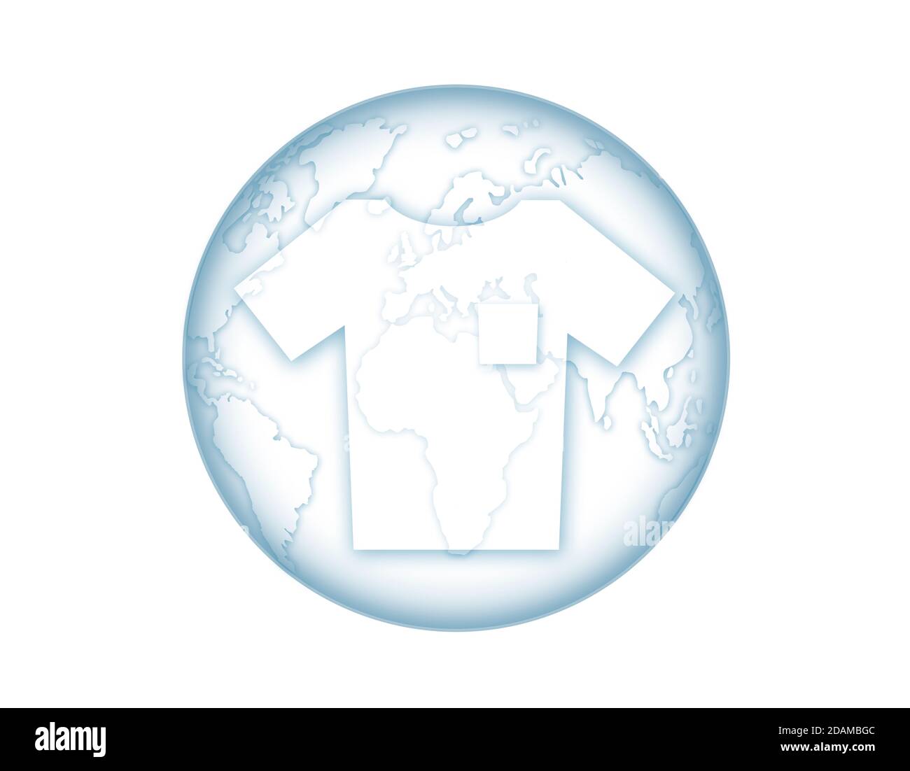 Earth and t-shirt, illustration. Stock Photo