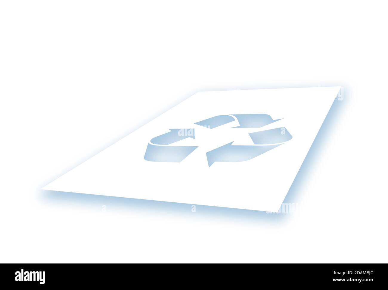 Sheet of paper with recycling symbol, illustration. Stock Photo
