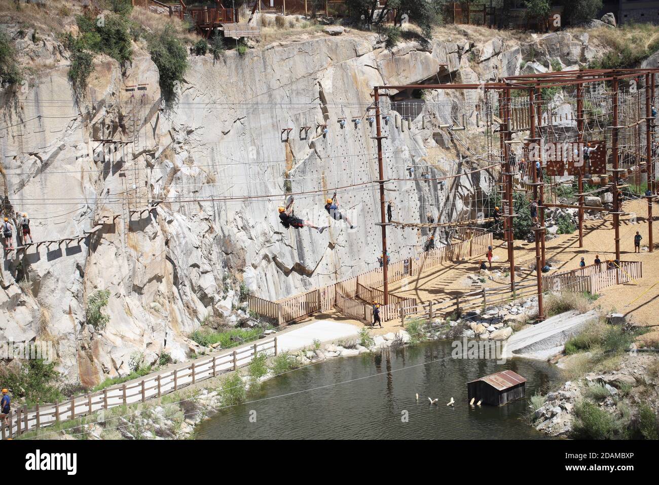 Person in zipline hires stock photography and images Alamy