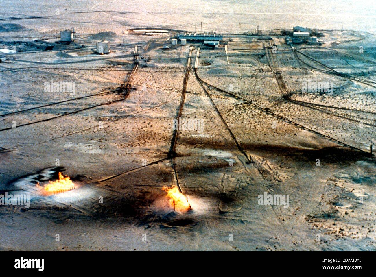 Qatar beginnings at Dukhan oil-field 1970s Stock Photo