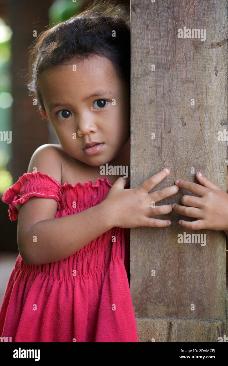 Portrait of a young Indonesian girl, Lombok, Indonesia Stock Photo