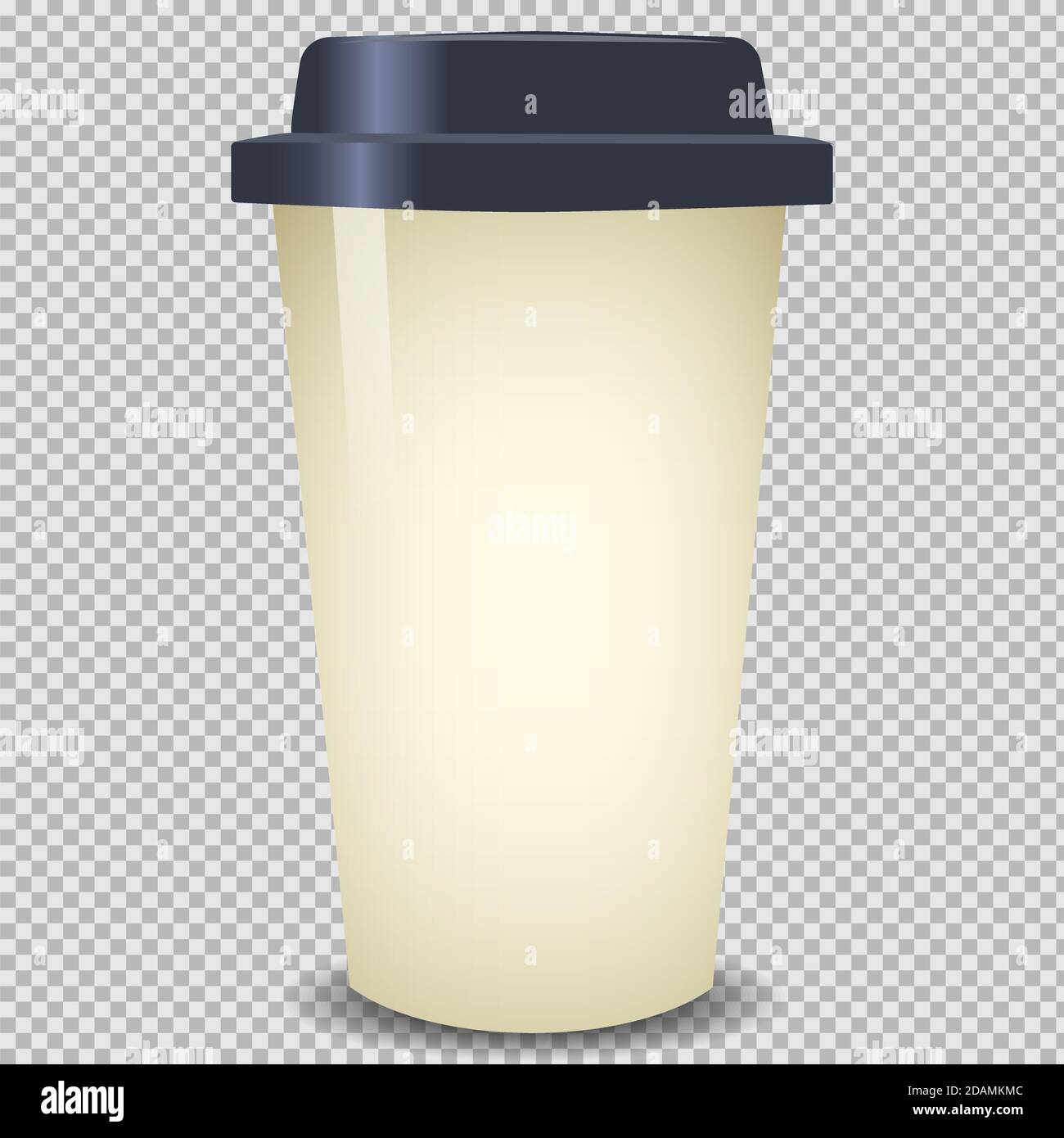 Paper cup for coffee on a transparent background. Isolated vector illustration. Stock Vector