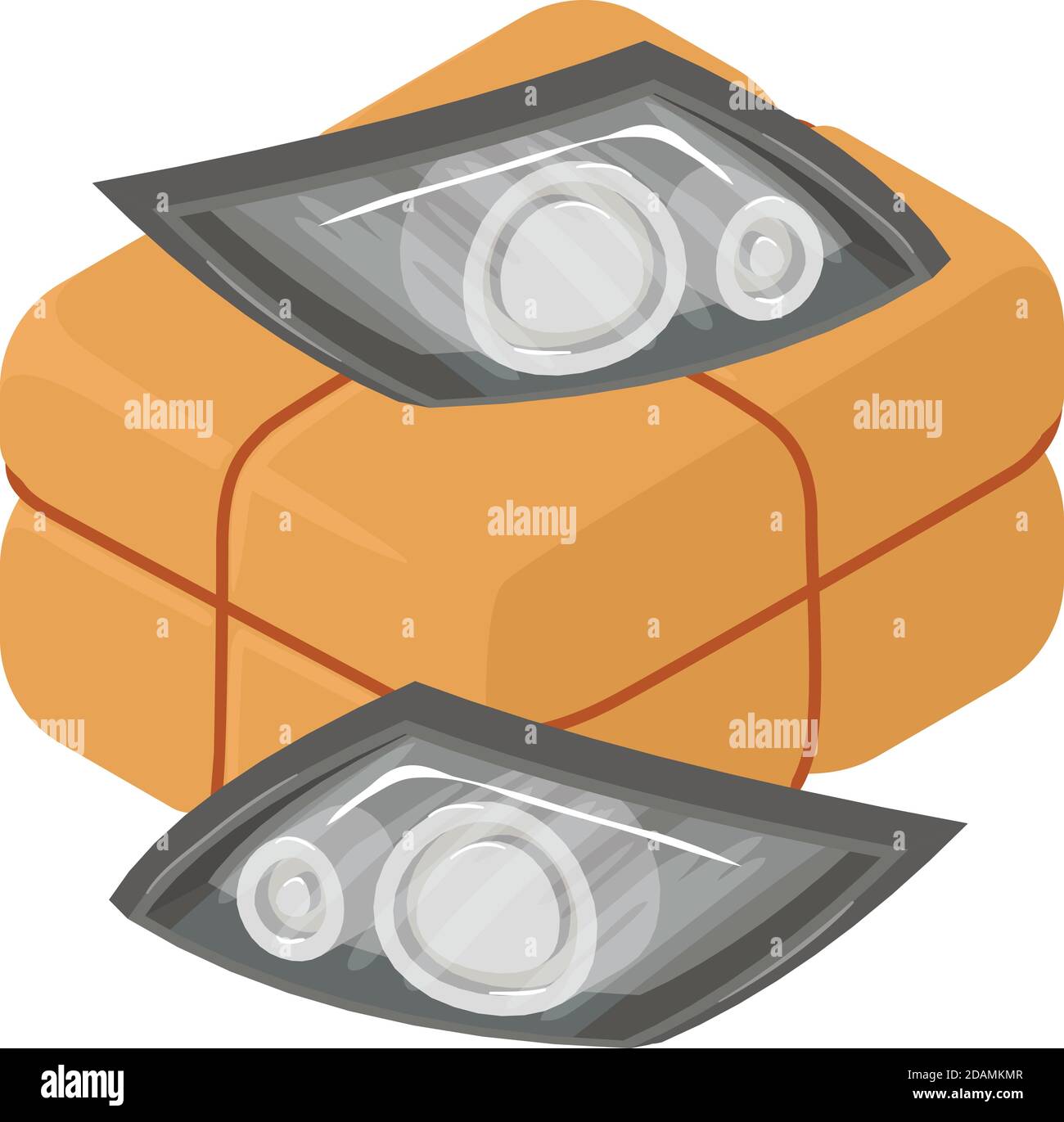 Car headlight icon. Isometric illustration of car headlight vector icon for web Stock Vector