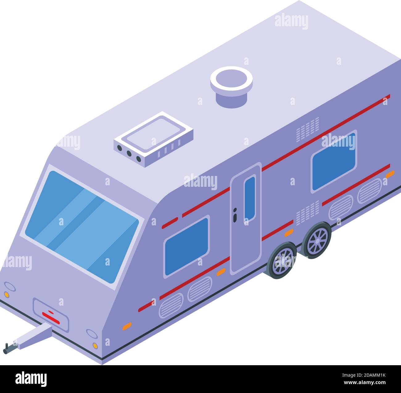 Retro motorhome trailer icon. Isometric of retro motorhome trailer ...