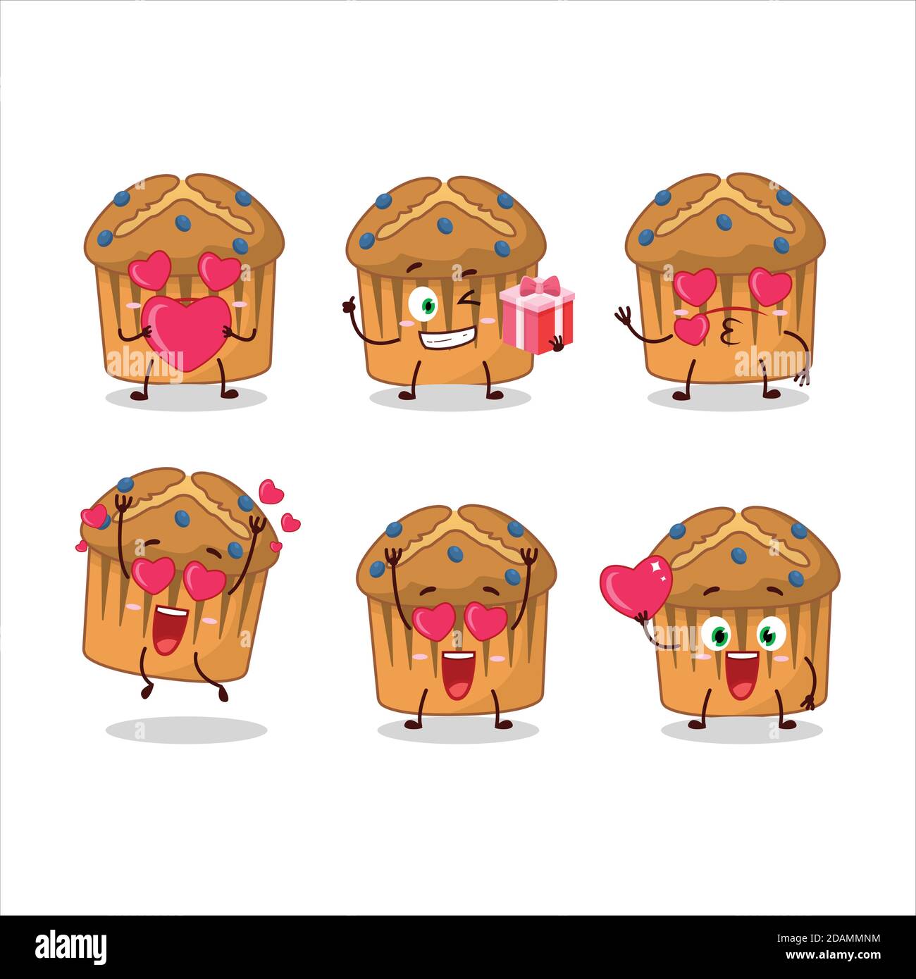 Blueberry muffin cartoon character with love cute emoticon Stock Vector Image & Art Alamy