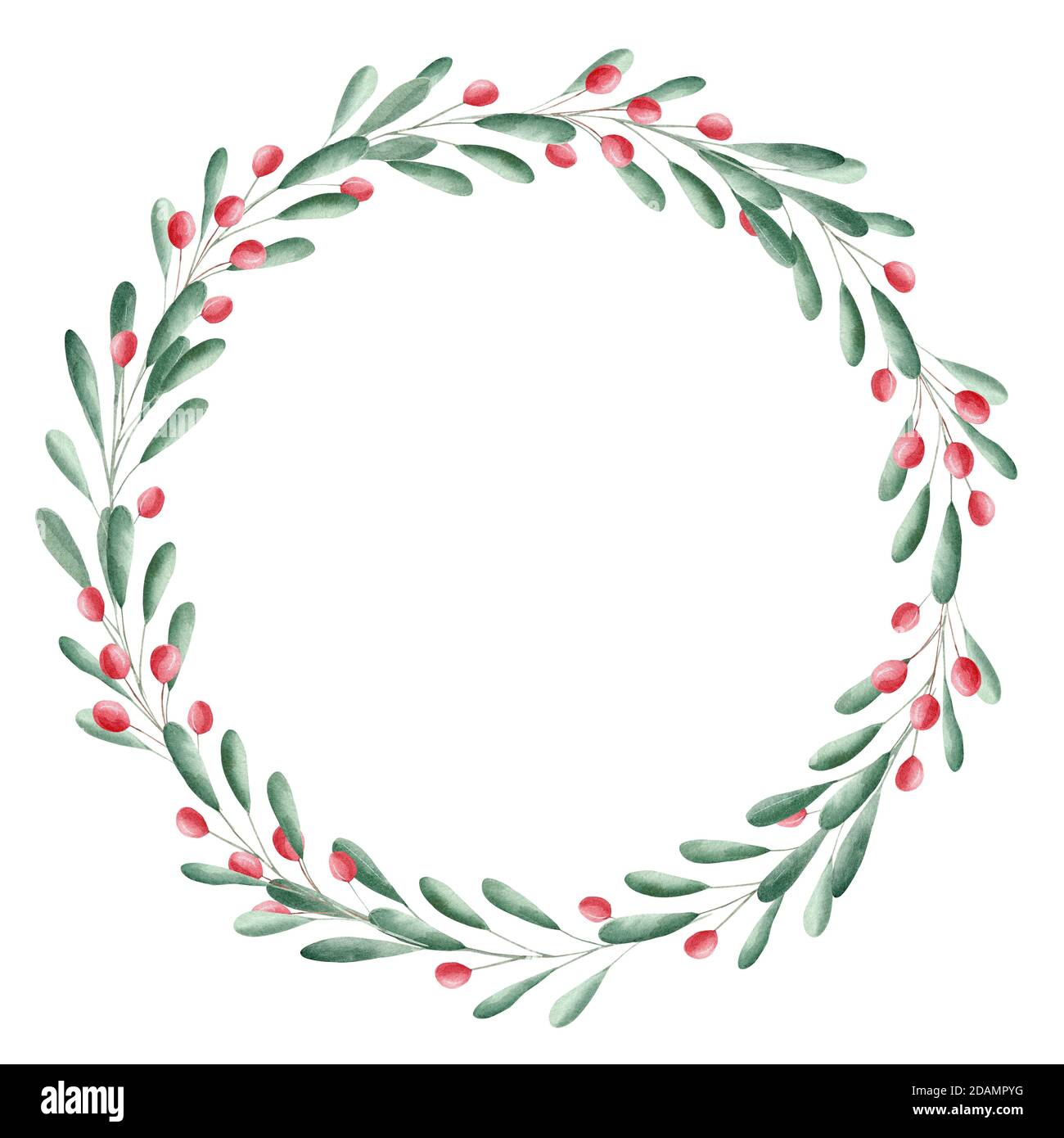 Winter Greenery Single Watercolour Wreath Clipart Winter -   Christmas  wreath illustration, Wreath watercolor, Winter wreath