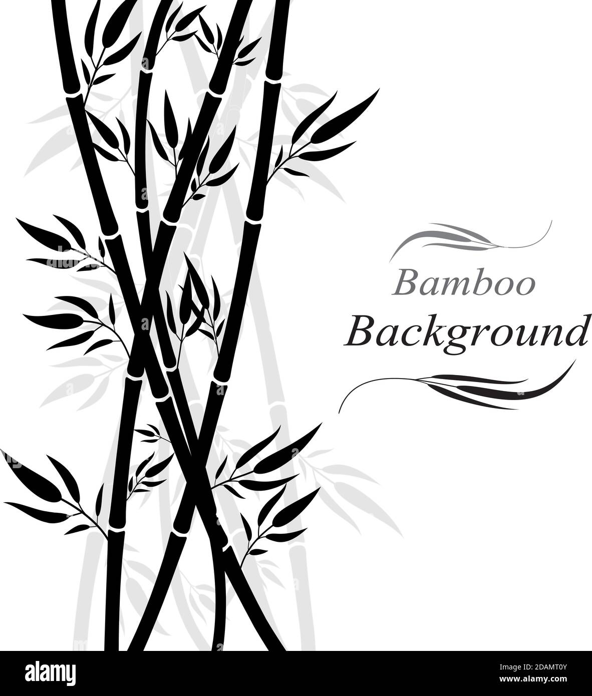 Bamboo forest.Chinese or japanese bamboo grass silhouette background art design.Vector illustration.Eps10 Stock Vector